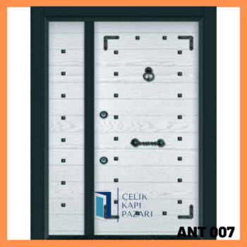 ANT 007 Antik Eskitme Beyaz Villa Kapısı